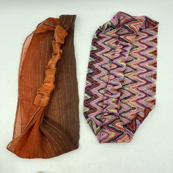 3 Chic Trendy Women's Headbands Cheeta Tie - Crochet Banded - Sheer Metallic LOT - Picture 9 of 9